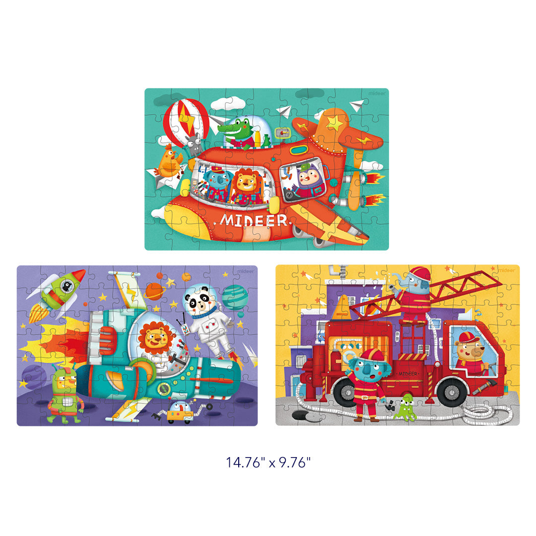 Mideer Level Up Puzzles - Transportation