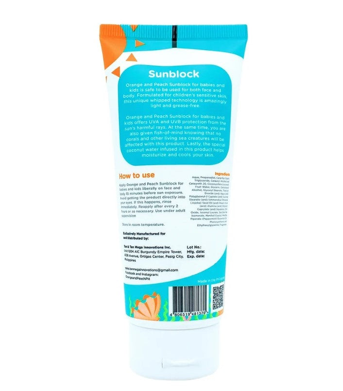 Orange & Peach Sunblock for Babies & Kids SPF50+