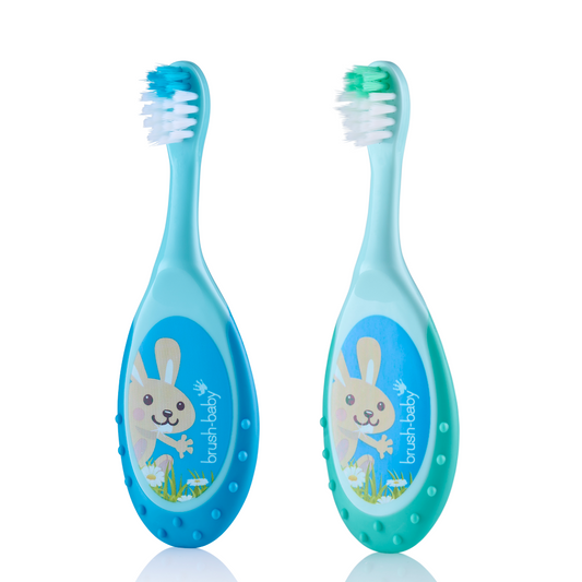 Brush-Baby 0-3y Flossbrush (2pk) - Teal/Blue