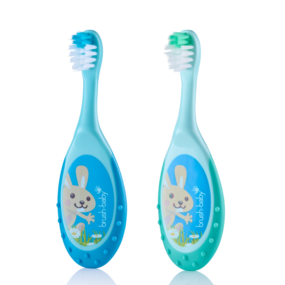 Brush-Baby 0-3y Flossbrush (2pk) - Teal/Blue