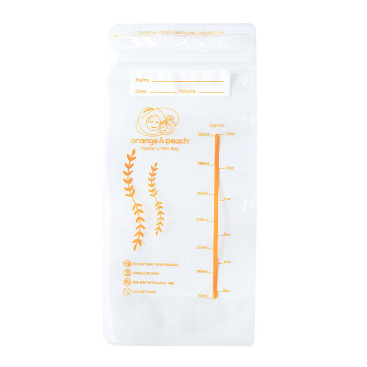 Orange & Peach Breastmilk Storage Bags 20s - 12 oz