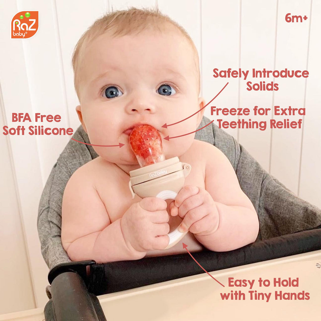 RaZbaby Feeder Teether Blue/Orange