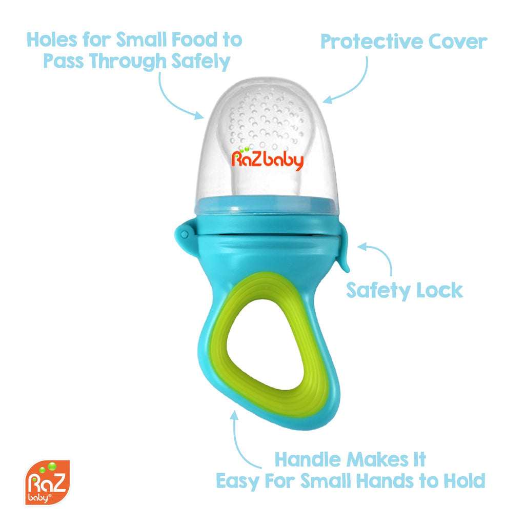 RaZbaby Feeder Teether Blue/Green