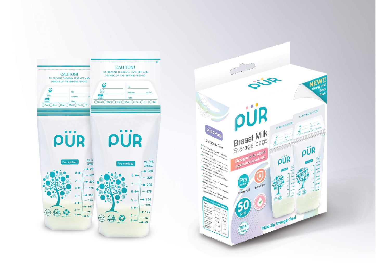 PUR Breastmilk Storage Bags - 50s