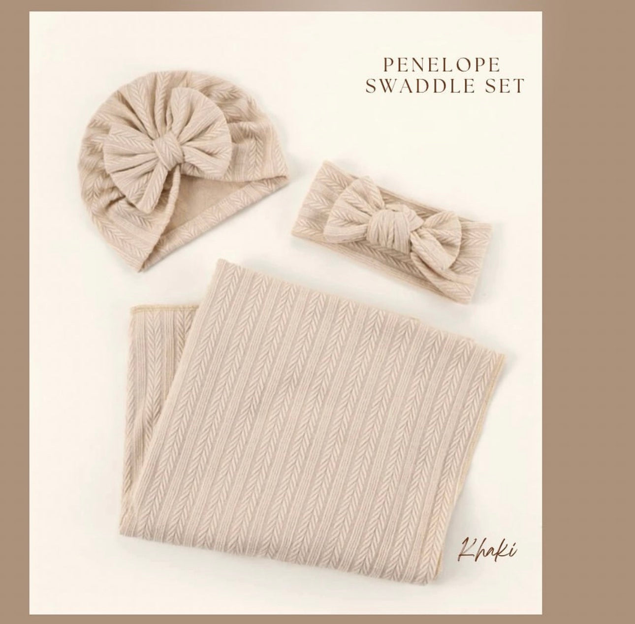 Blooming Wisdom Penelope Swaddle Set - Khaki