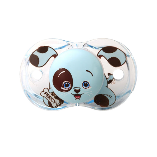 RaZbaby Keep-It-Clean Pacifier, Percy Blue Puppy