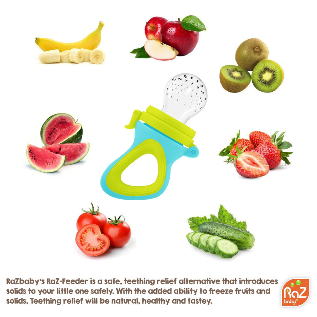 RaZbaby Feeder Teether Blue/Green