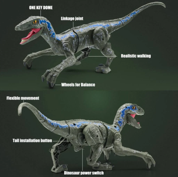 Remote Control Dinosaur - Grey