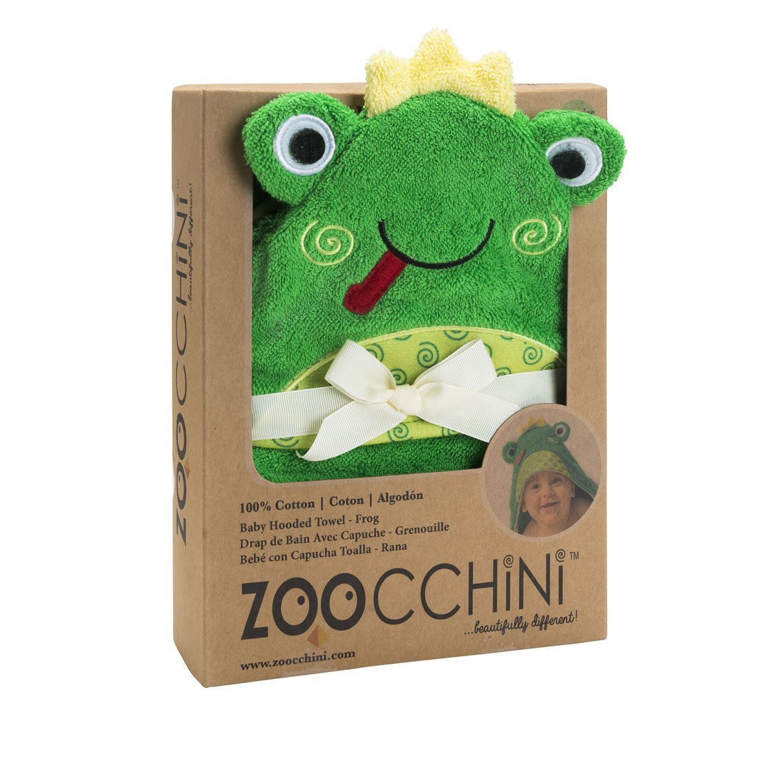 Zoocchini Baby Hooded Towel - Flippy the Frog