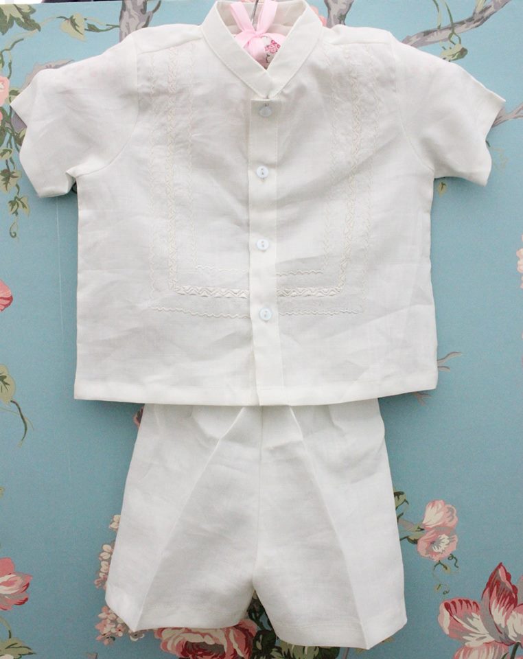 Penelope Baptismal Gowns Rami Top Bottom Set