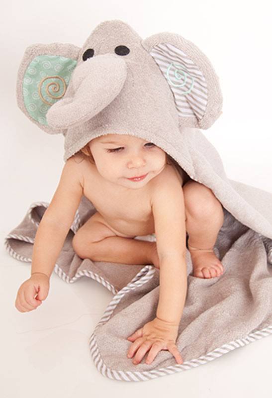 Zoocchini Baby Hooded Towel - Ellie the Elephant