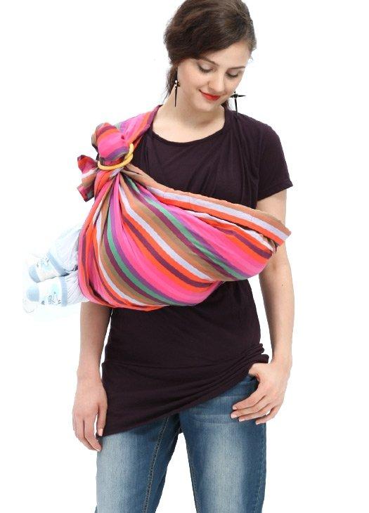 59951 Mamaway Baby Ring Sling Rainbow Crayon