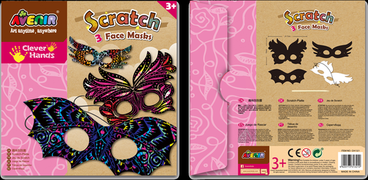 Avenir Scratch Art - Face Mask Butterfly Pink