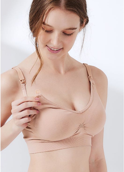 210890D Antibacterial Seamless Nursing Bra (Meryl Skinlife) - Dusty Pink