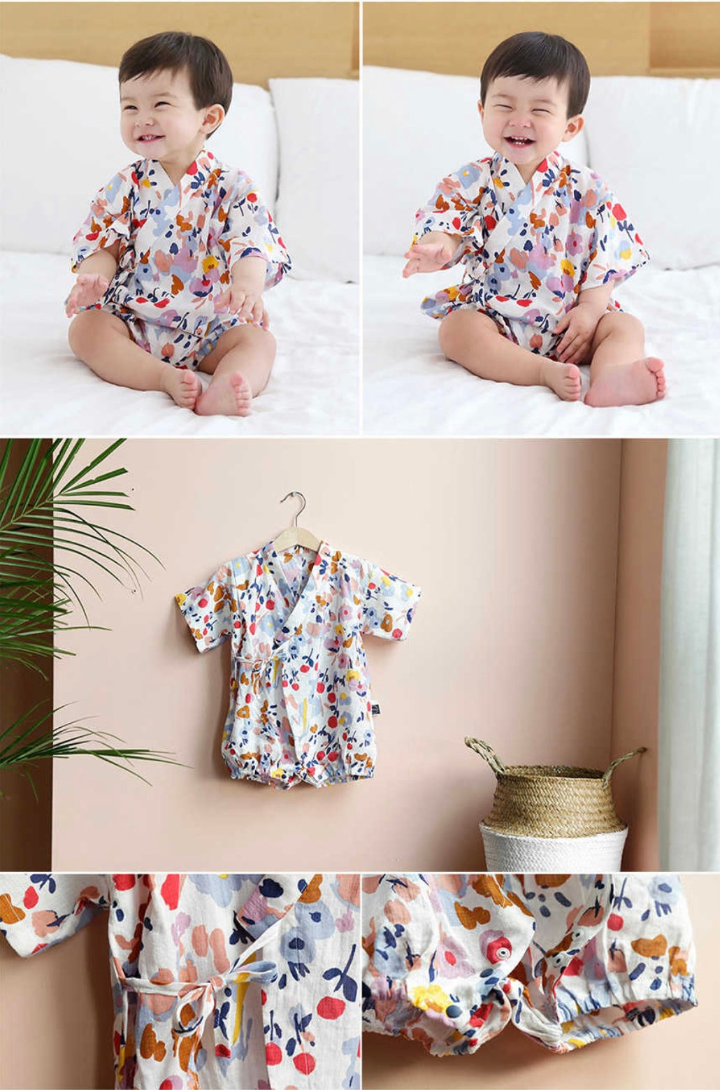 Borny Tieside Onesies - Coco Blossom