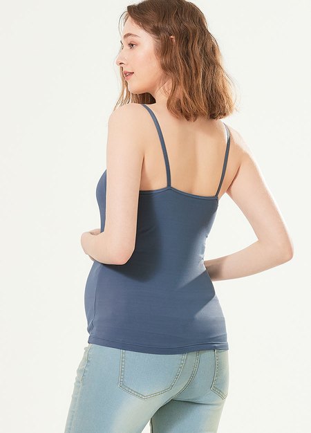 220820B Mamaway Bra Top Antibacterial Spaghetti Strap Maternity Vest - Periwinkle