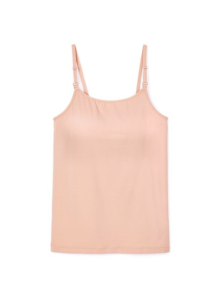 220820D Mamaway Bra Top Antibacterial Spaghetti Strap Maternity Vest - Dusty Pink