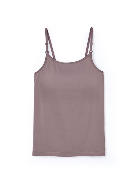 220820P Mamaway Bra Top Antibacterial Spaghetti Strap Maternity Vest - Dusty Purple