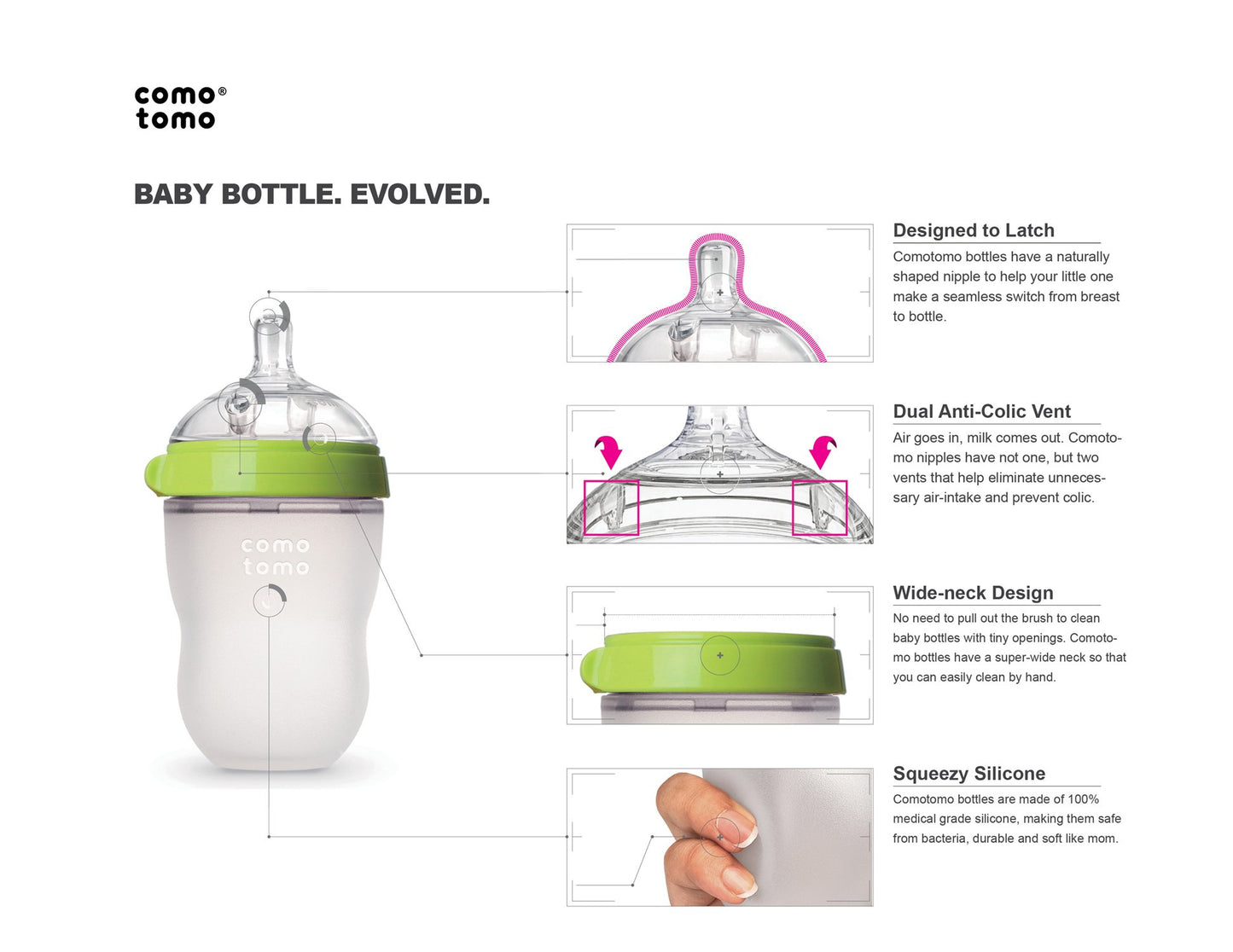 Comotomo Baby Bottle 5oz (150ml)