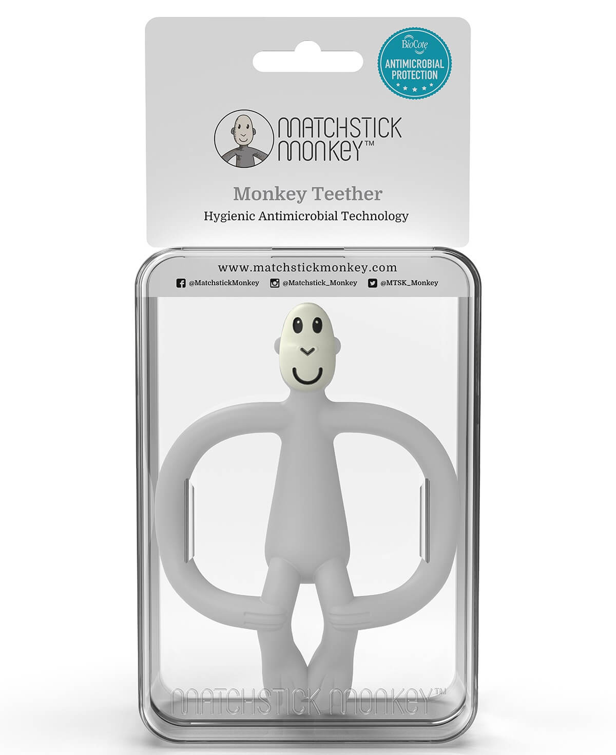 Matchstick Monkey Teething Toy v2 - Grey