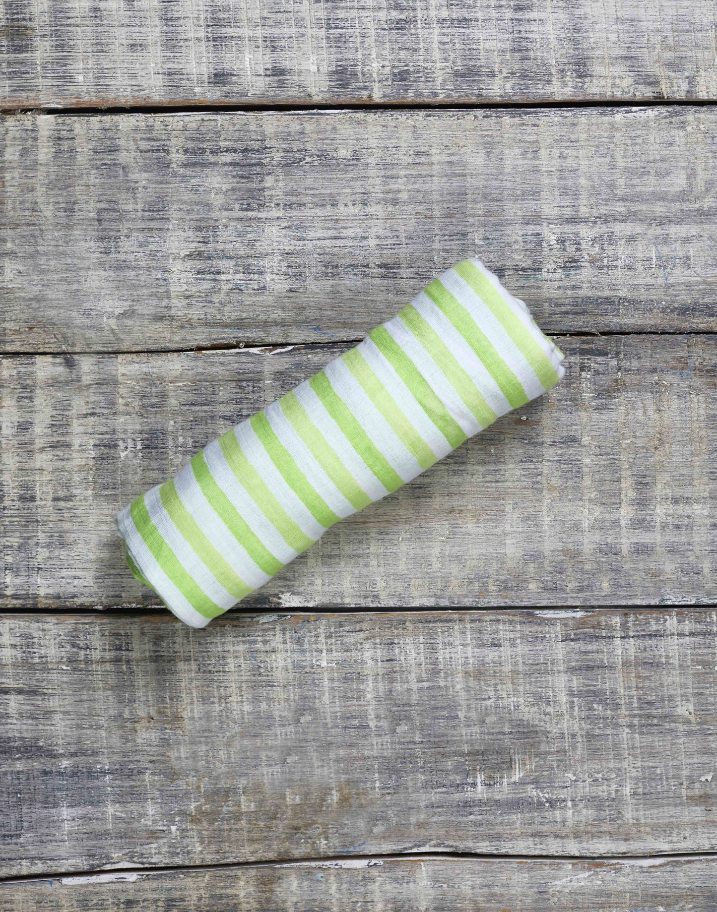 ORGANIC SWADDLE - LIME STRIPE