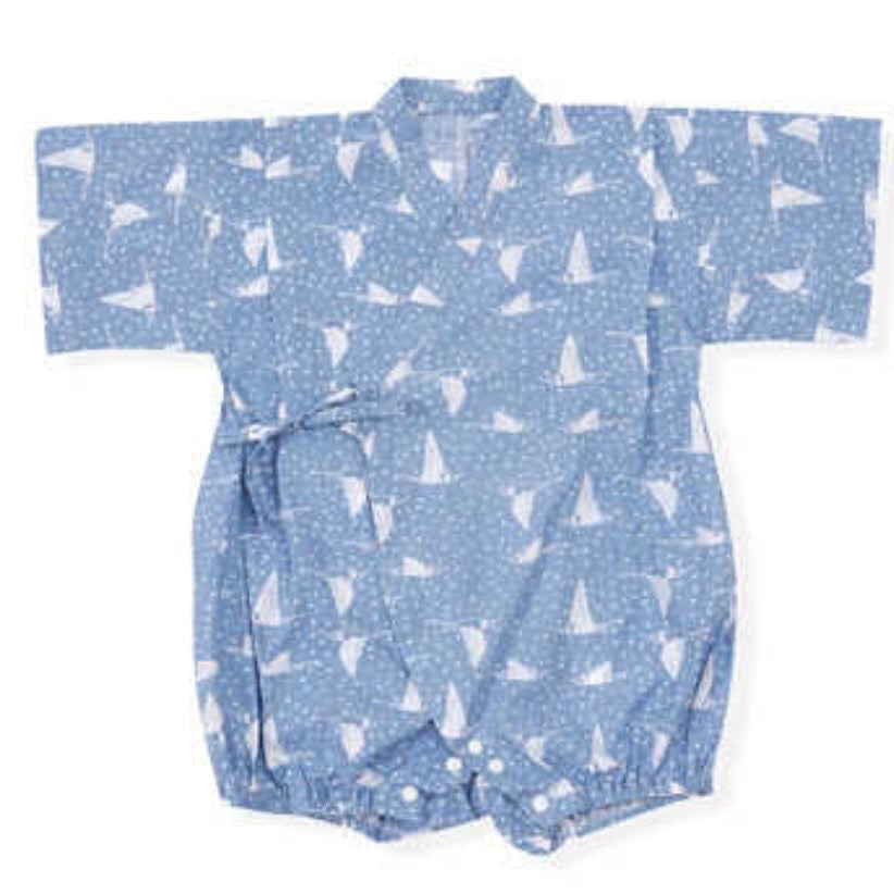 Borny Tie-Side Onesie - Mix Blue
