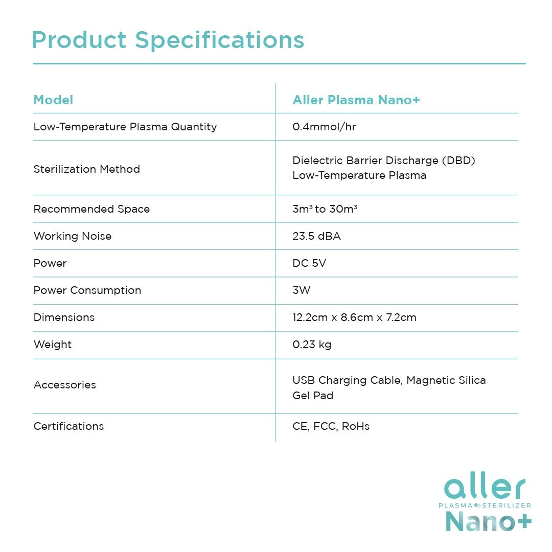 Aller Plasma Sterilizer Nano+ - Winter White