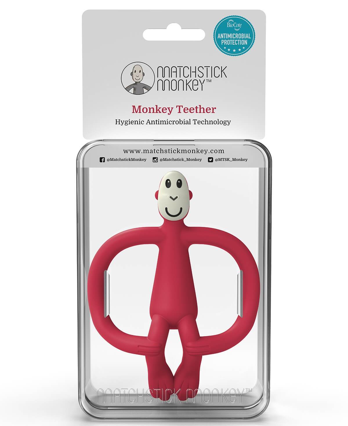 Matchstick Monkey Teething Toy v2 - Red