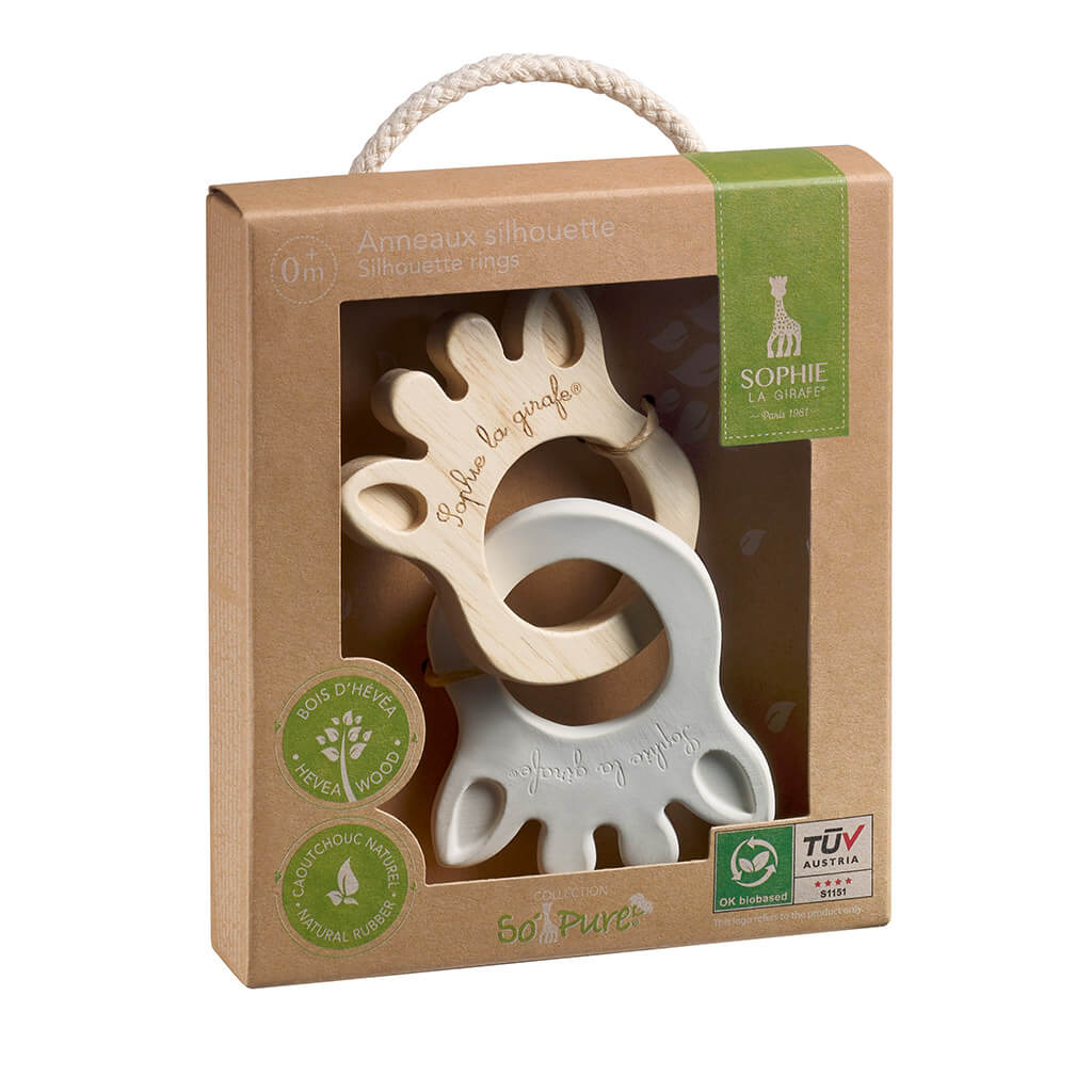 So'pure Sophie la girafe Rubber&Wood Silhouette Rings