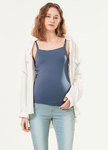 220820B Mamaway Bra Top Antibacterial Spaghetti Strap Maternity Vest - Periwinkle