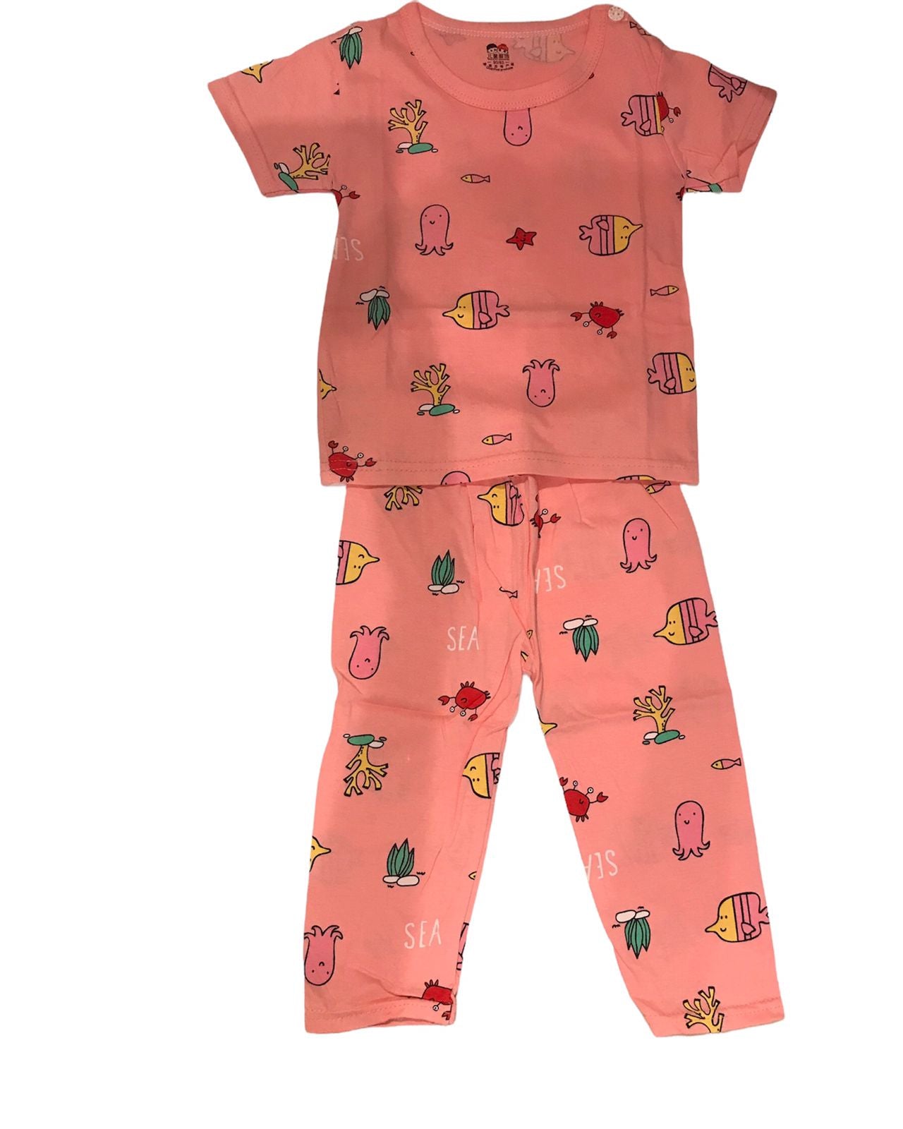 Colorful Patterns Short Sleeve & Pajama Sea Creatures