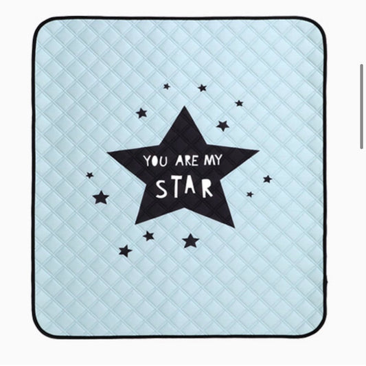 Borny Large Quilted Waterproof Mats - You Are My Star Blue