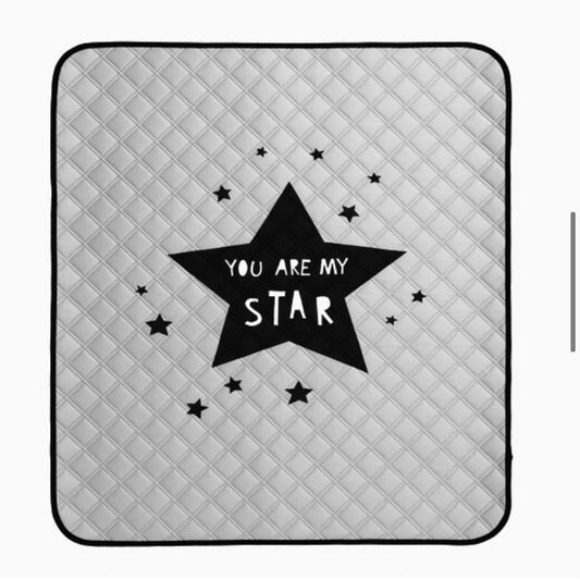 Borny Large Quilted Waterproof Mats - You Are My Star Gray