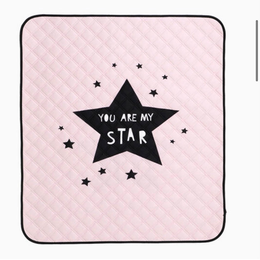 Borny Quilted Waterproof Mats - You Are My Star Pink