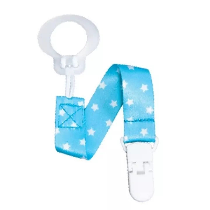 RaZbaby Keep-It-Clean Pacifier Holder, Blue Stars