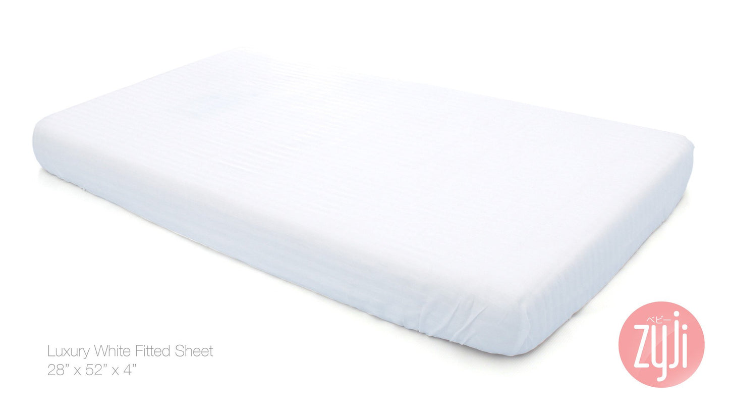 Luxury Crib Fitted Sheet (28x52) - White