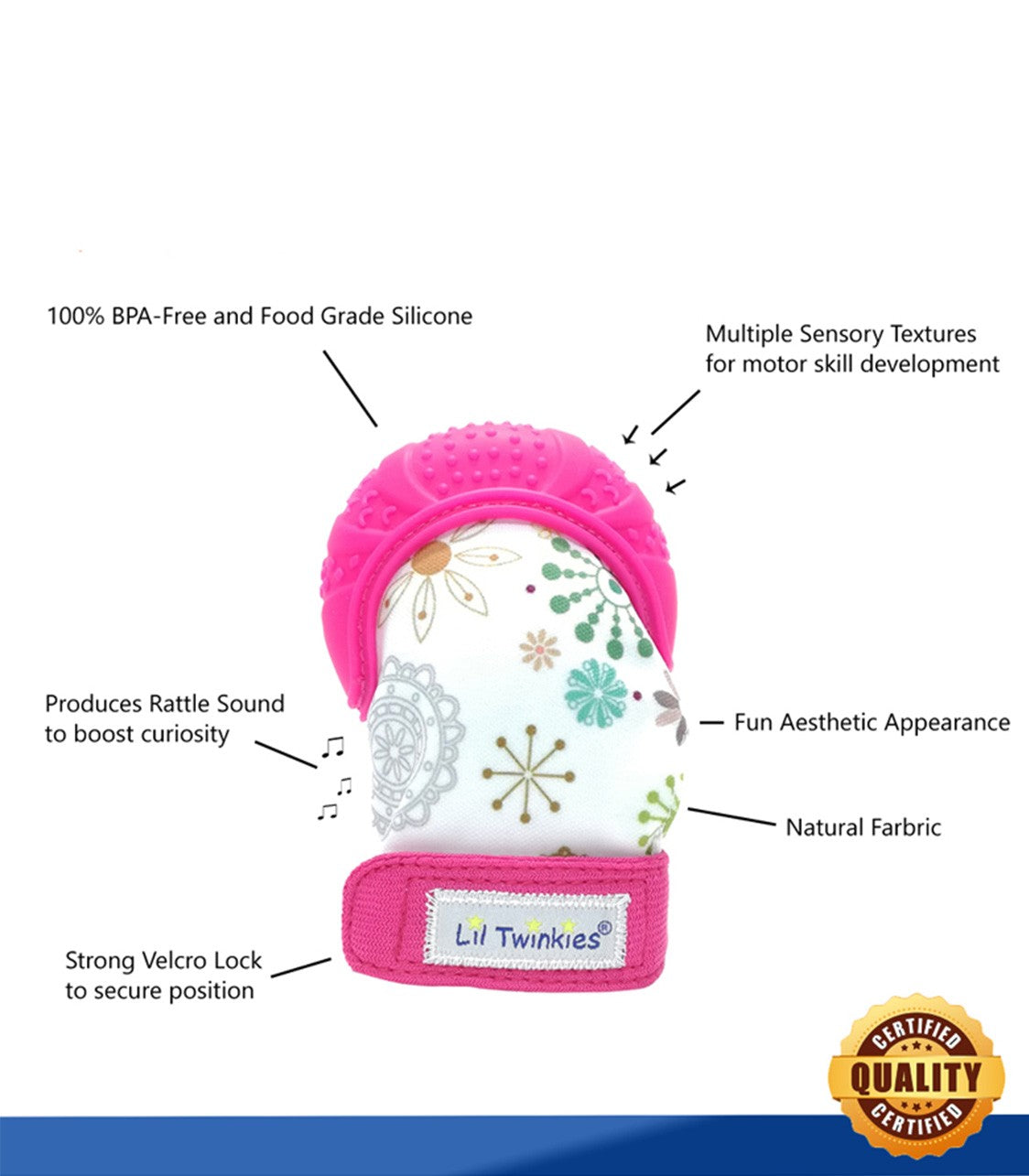 Li'l Twinkies Chewy Mitten, Pink