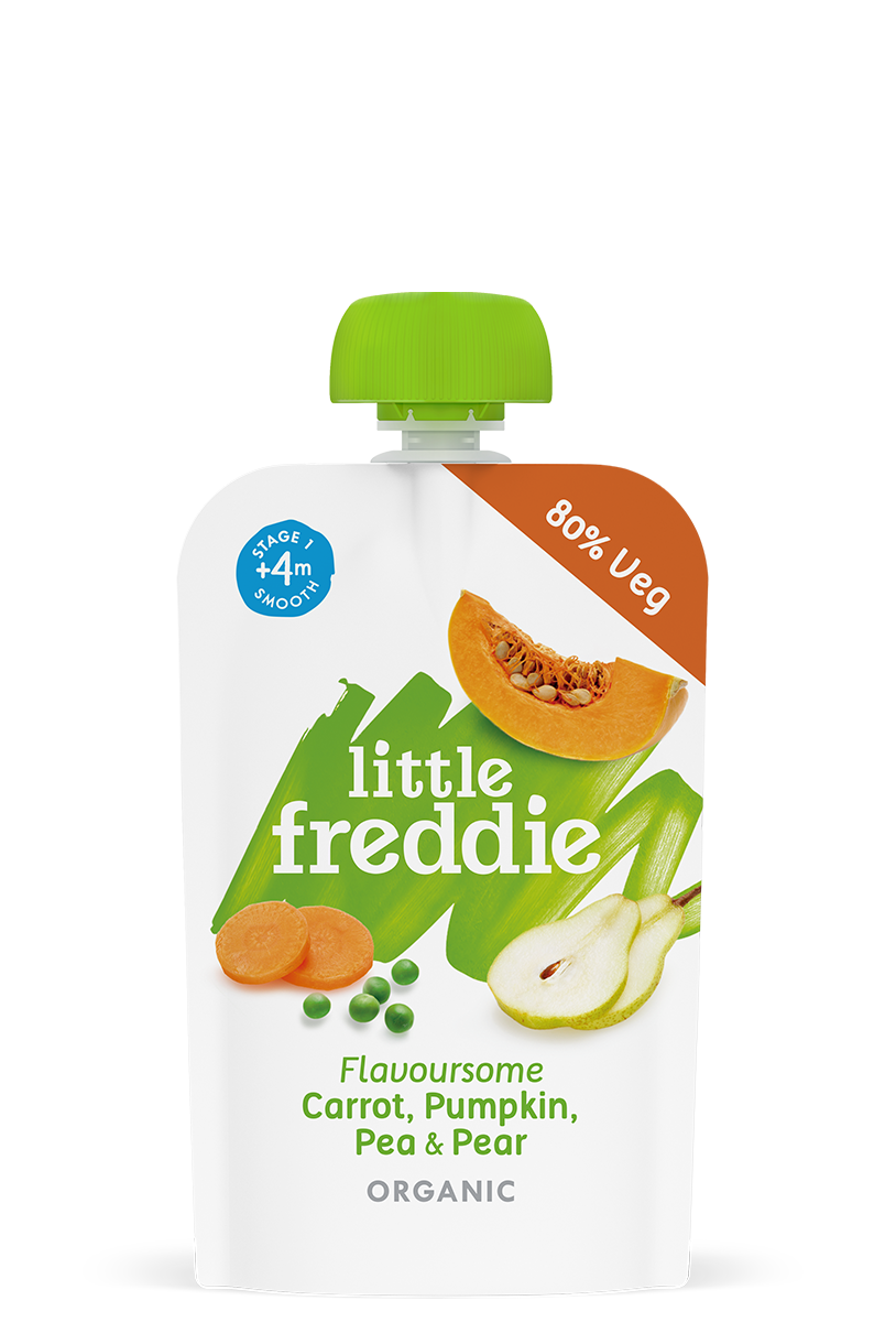Little Freddie Organic Flavoursome Carrot, Pumpkin, Pea & Pear