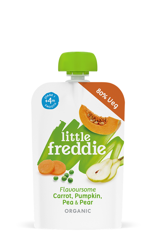 Little Freddie Organic Flavoursome Carrot, Pumpkin, Pea & Pear