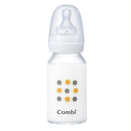 Combi 120ml Glass Feeding Bottle with 3 Hole Teat