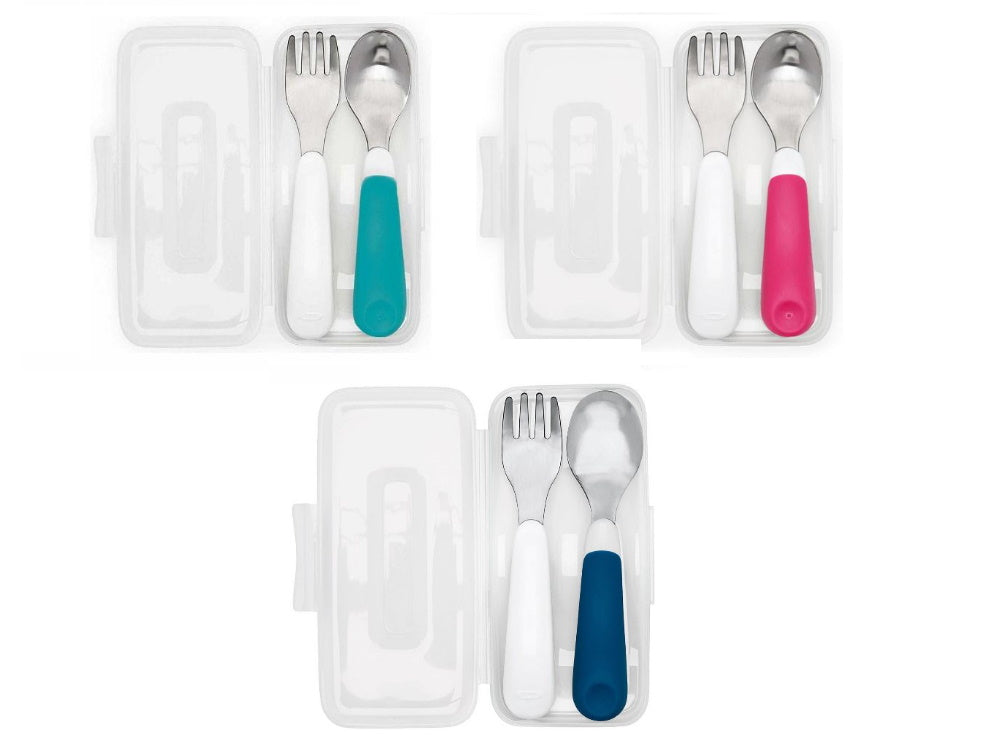 OXO Tot Fork & Spoon Set (Pink)