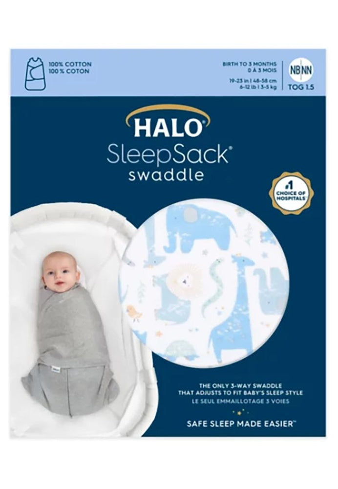 Halo Sleepsack Swaddle - Blue Safari