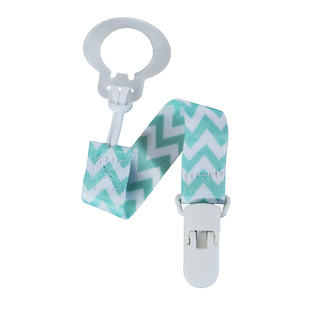 RaZbaby Keep-It-Clean Pacifier Holder Teal Chevron