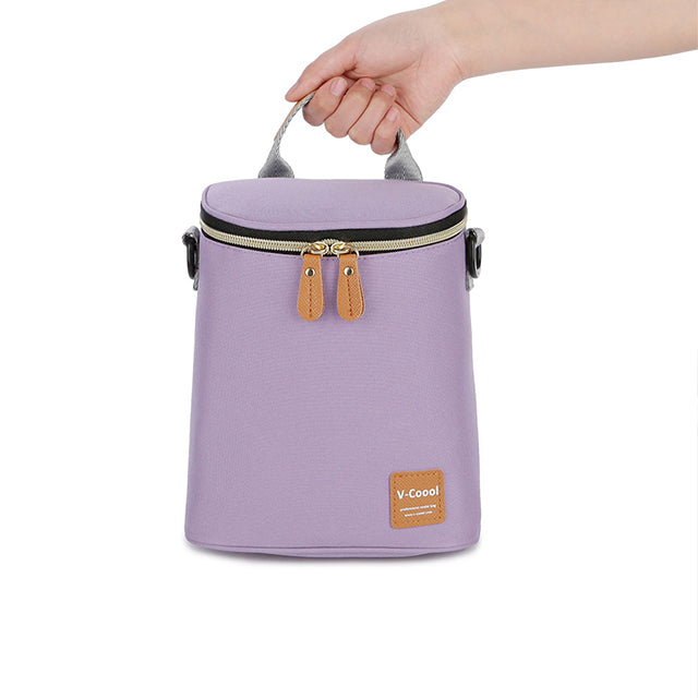 V-Coool Bucket Double Bottle Bag Purple (Free 2 Small Gel Packs)