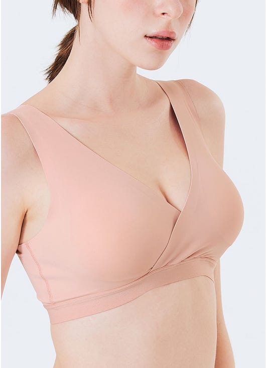 210825D Ultra Silky Crossover Sleeping & Nursing Bra - Dusty Pink