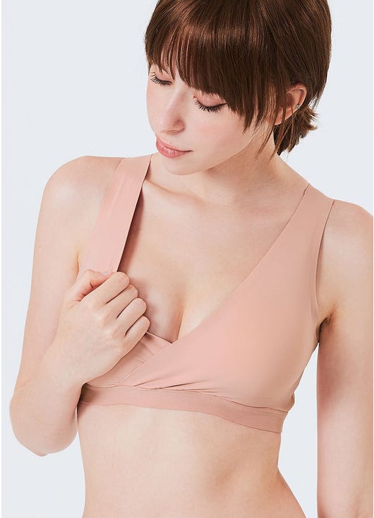 210825D Ultra Silky Crossover Sleeping & Nursing Bra - Dusty Pink