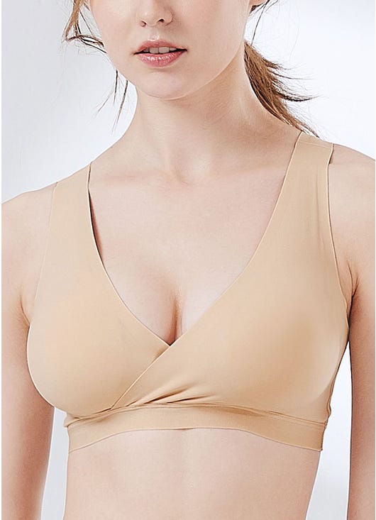 210825F Ultra Silky Crossover Sleeping & Nursing Bra - Nude