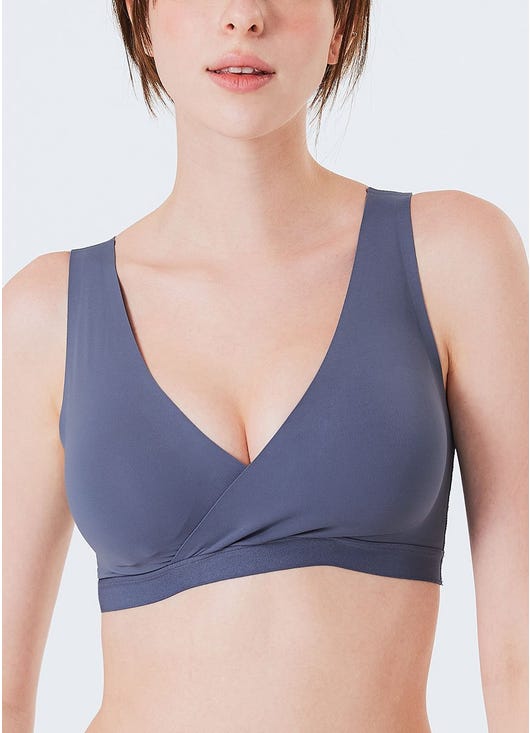 210825P Ultra Silky Crossover Sleeping & Nursing Bra - Purple/Periwinkle