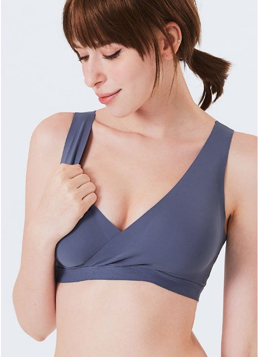 210825P Ultra Silky Crossover Sleeping & Nursing Bra - Purple/Periwinkle