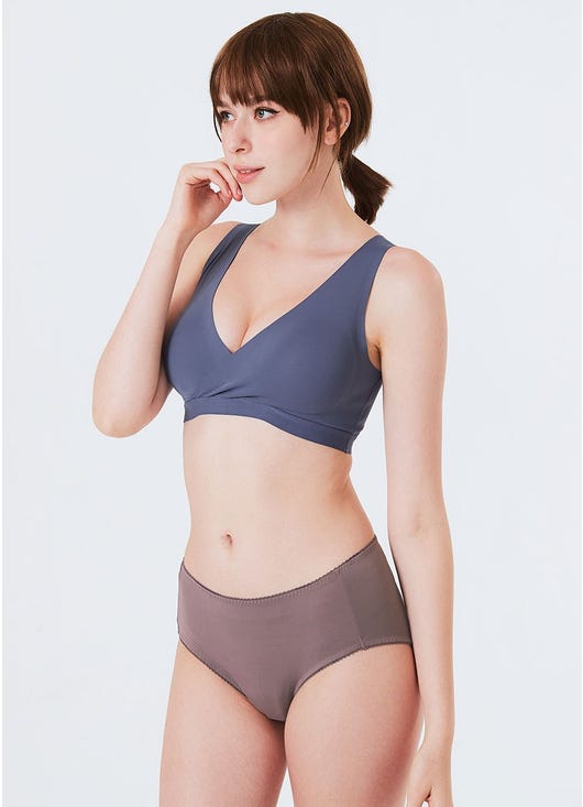 210825P Ultra Silky Crossover Sleeping & Nursing Bra - Purple/Periwinkle